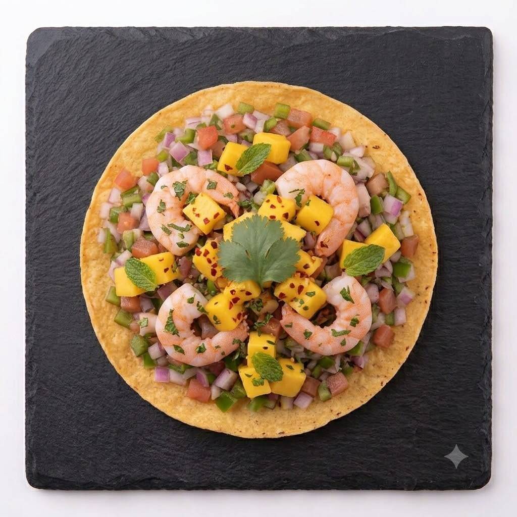 Tostada con Mango de Camarón