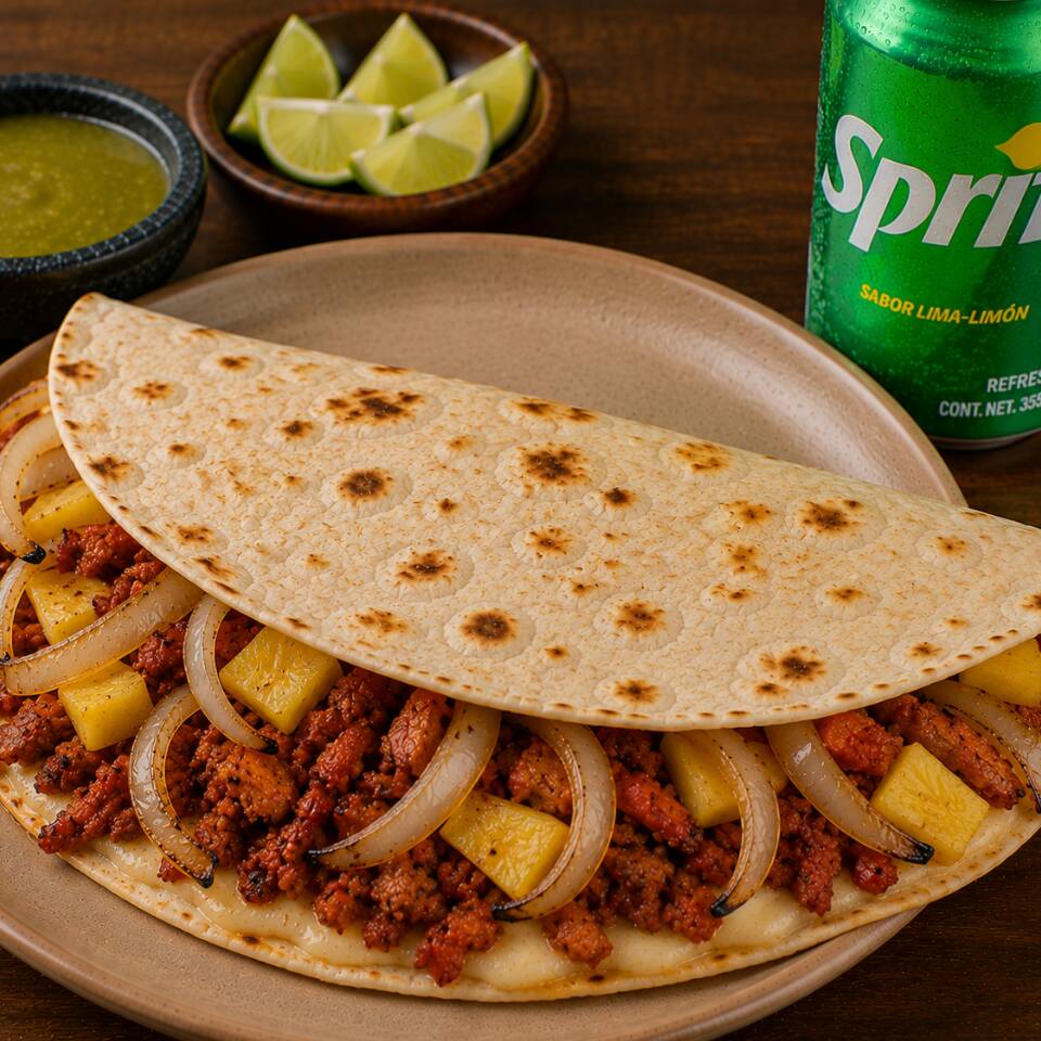 QUESADILLOTA DE ADOBADA+ REFRESCO 🔥🥤