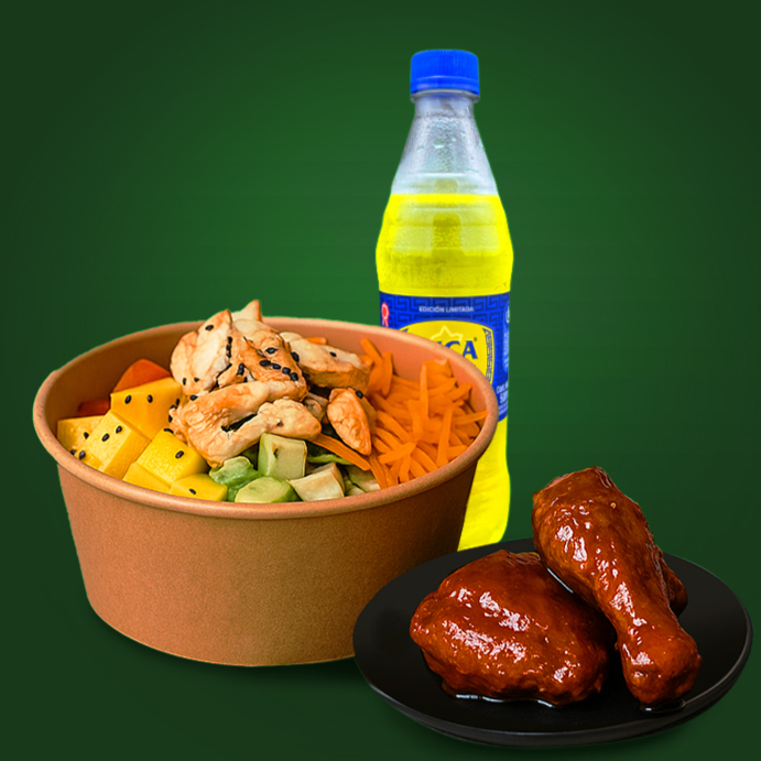 Poke Bowl + 2 Alitas + Gaseosa