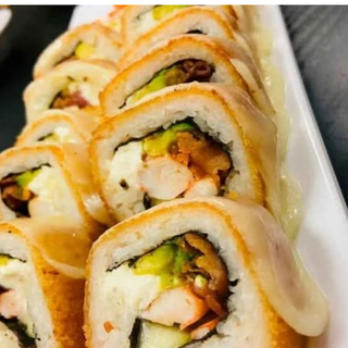 Samurai Roll+queso horneado & aderezo