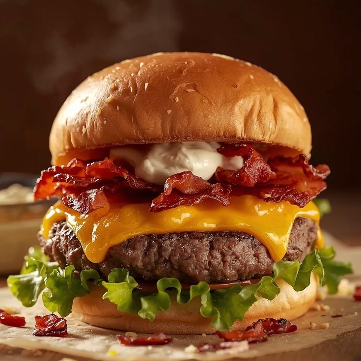 Tocinoburguer + Papas + Agua De Sabor