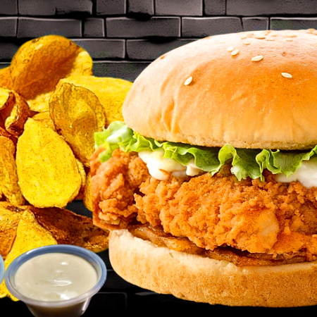 Burger Chicken Crispy con Huevo
