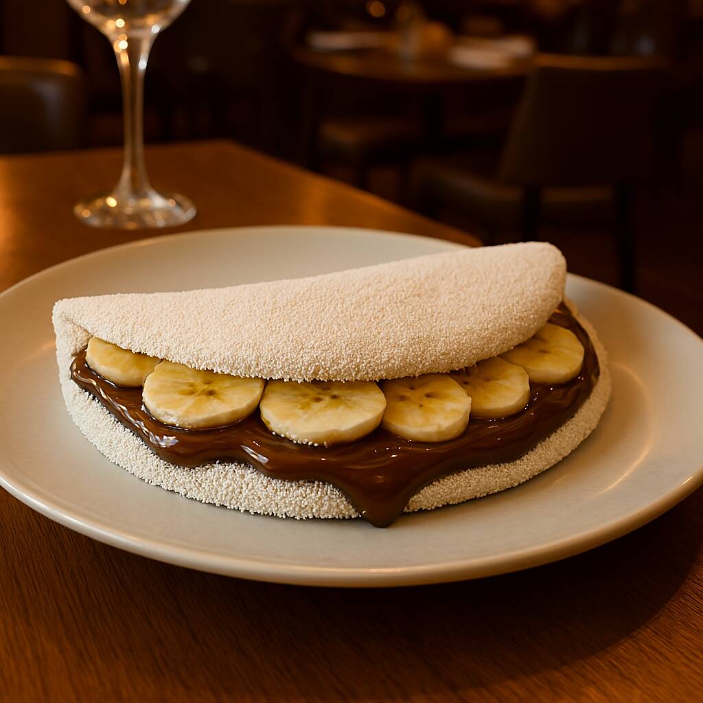 Tapioca Chocolate com Banana.