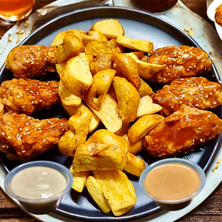 Promo Alitas BBQ x6 + Papas Fritas Nativas