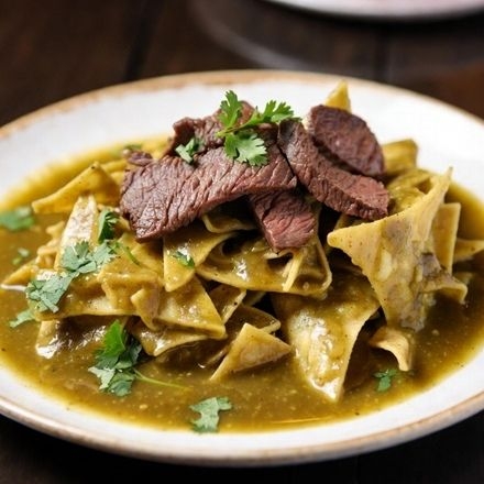 Chilaquiles Verdes con Bistec