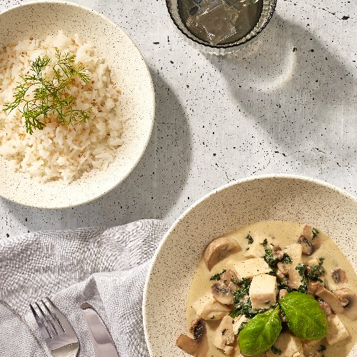 Pollo, Espinaca y Champiñones Bowl