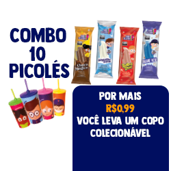 Refrescância e diversão para a criançada! Leve 10 Picolés Kids cheios de sabor e ainda ganhe um Copo Exclusivo para colecionar.