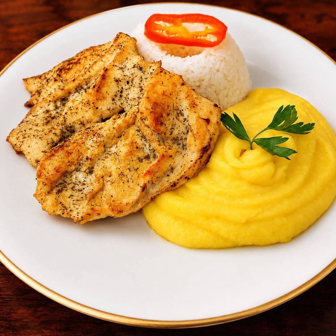 Puré con Filete de Pollo A La Plancha