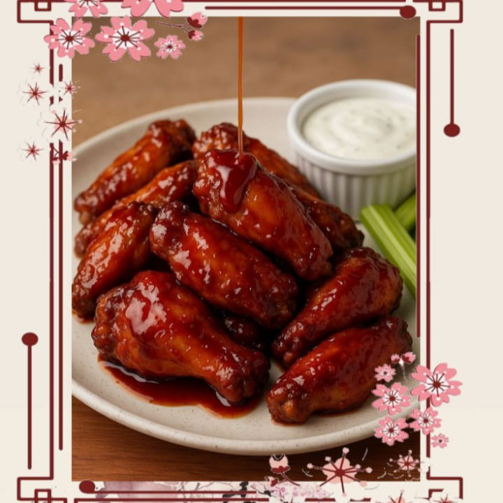 Alitas BBQ, búfalo, mango habanero