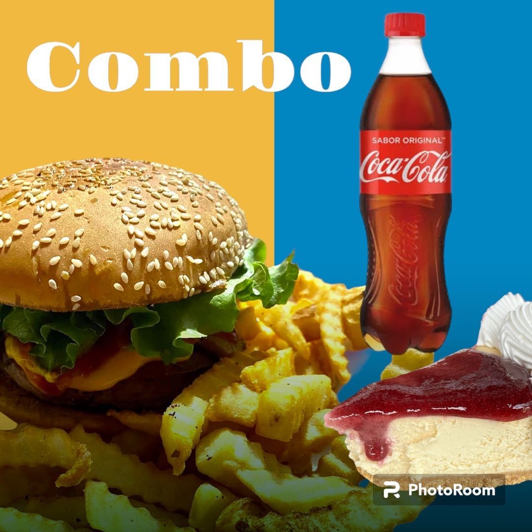 Combo - Hamburguesa Deluxe + Coca Cola + Postre