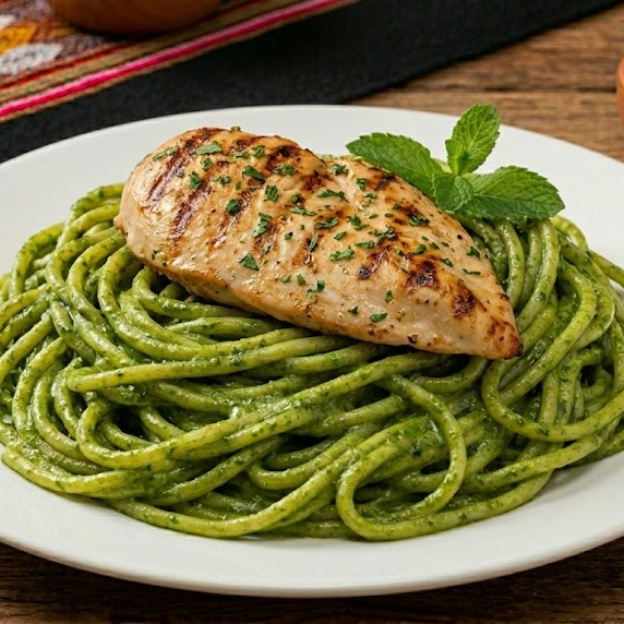 Tallarín Verde con Filete