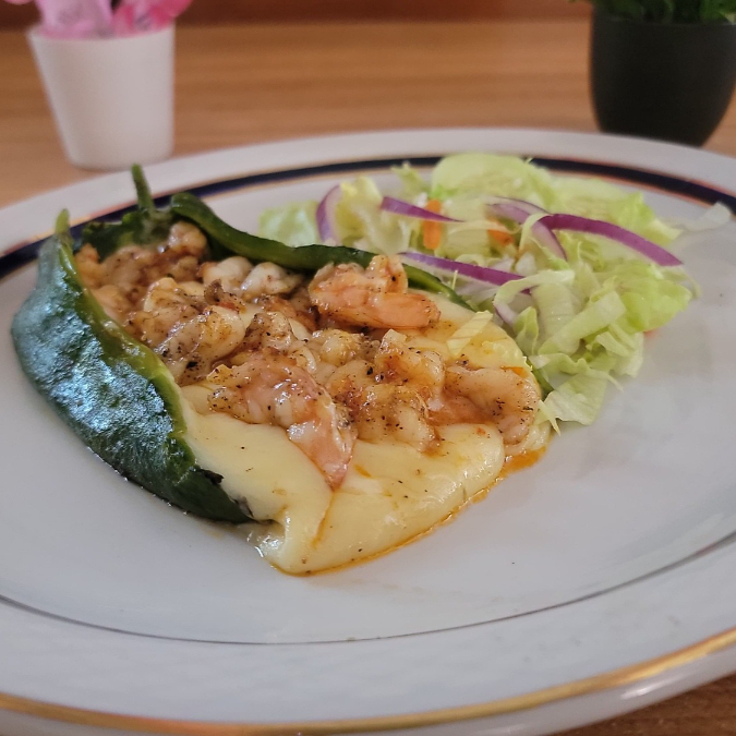 Chile Gratinado de Camarón