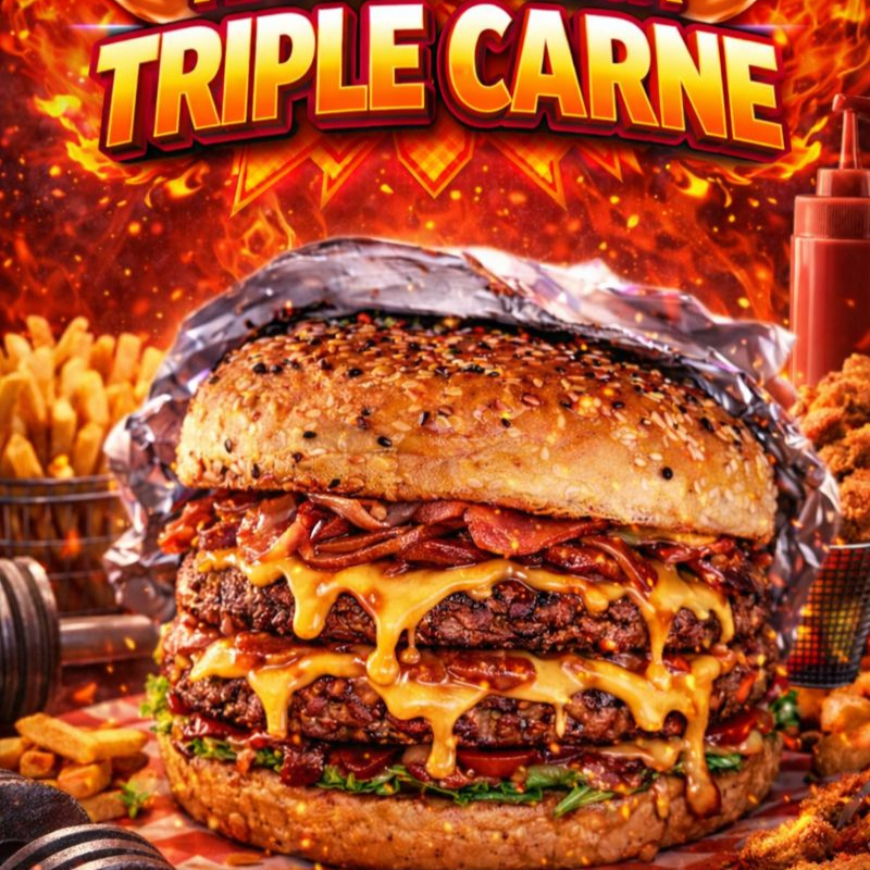 HAMBURGUESA TRIPLE 🎉🍔