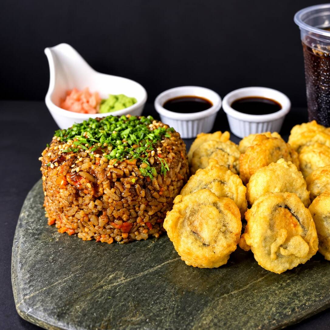 Wok Arroz Ko + Rollo Tempura + Te