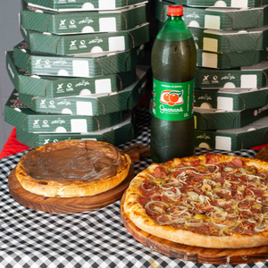 1 CALABRESA GRANDE 35CM + 1 NUTELLA PEQUENA 25CM + 1 GUARANÁ ANTARCTICA 1,5L