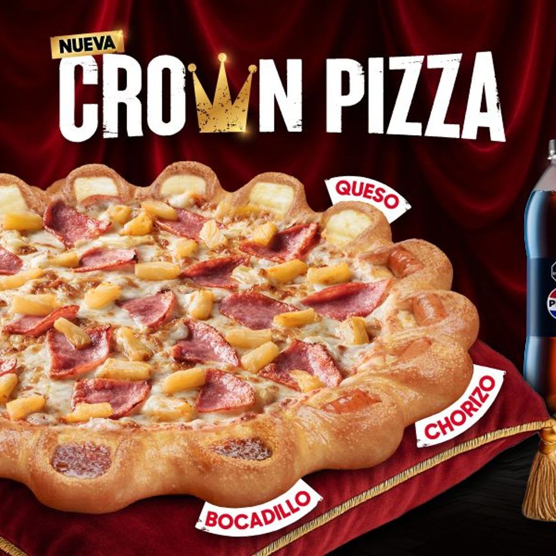 Crown Pizza 2 ingredientes + Gaseosa 1L