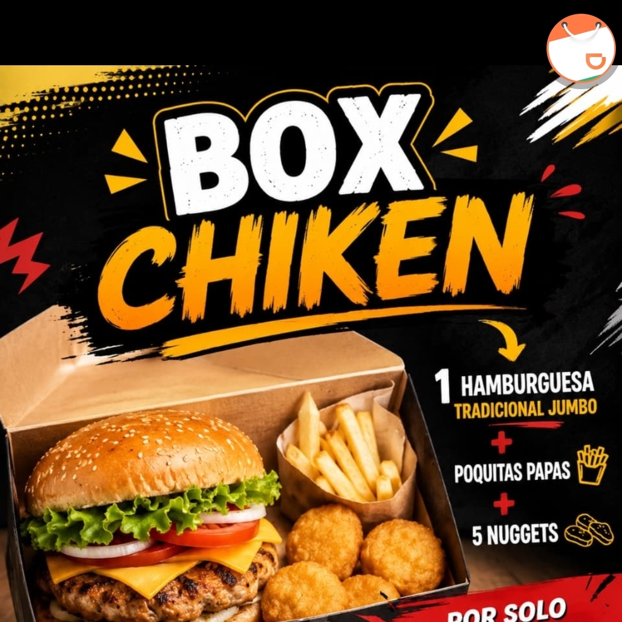 PAQ. INDIVIDUAL HAMBURGUESA- NUGGETS -PAPASF