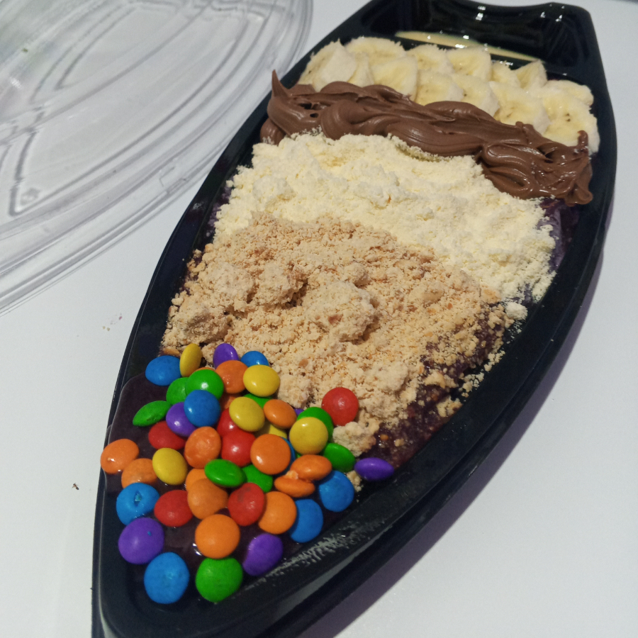 Açaí+Cupuaçu ,Mm, paçoca,leite em pó, Banana,Leite Condensado