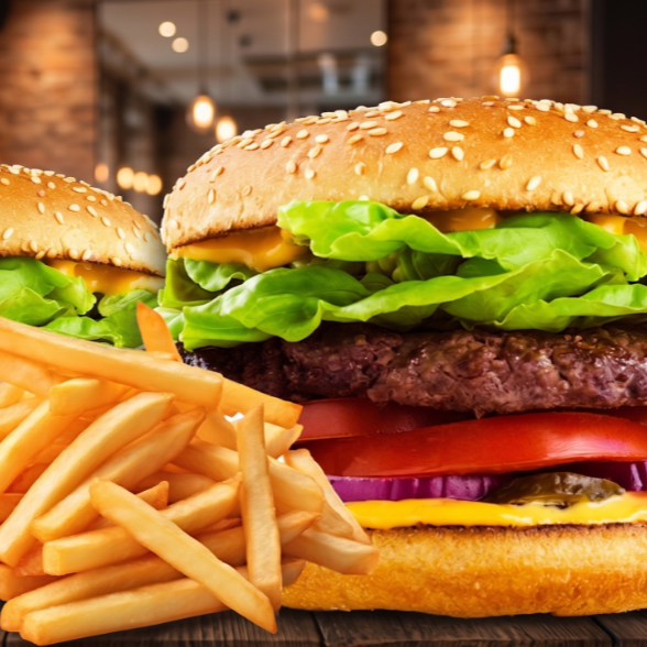 2 Hamburguesa Clásica de sirlon con papas
