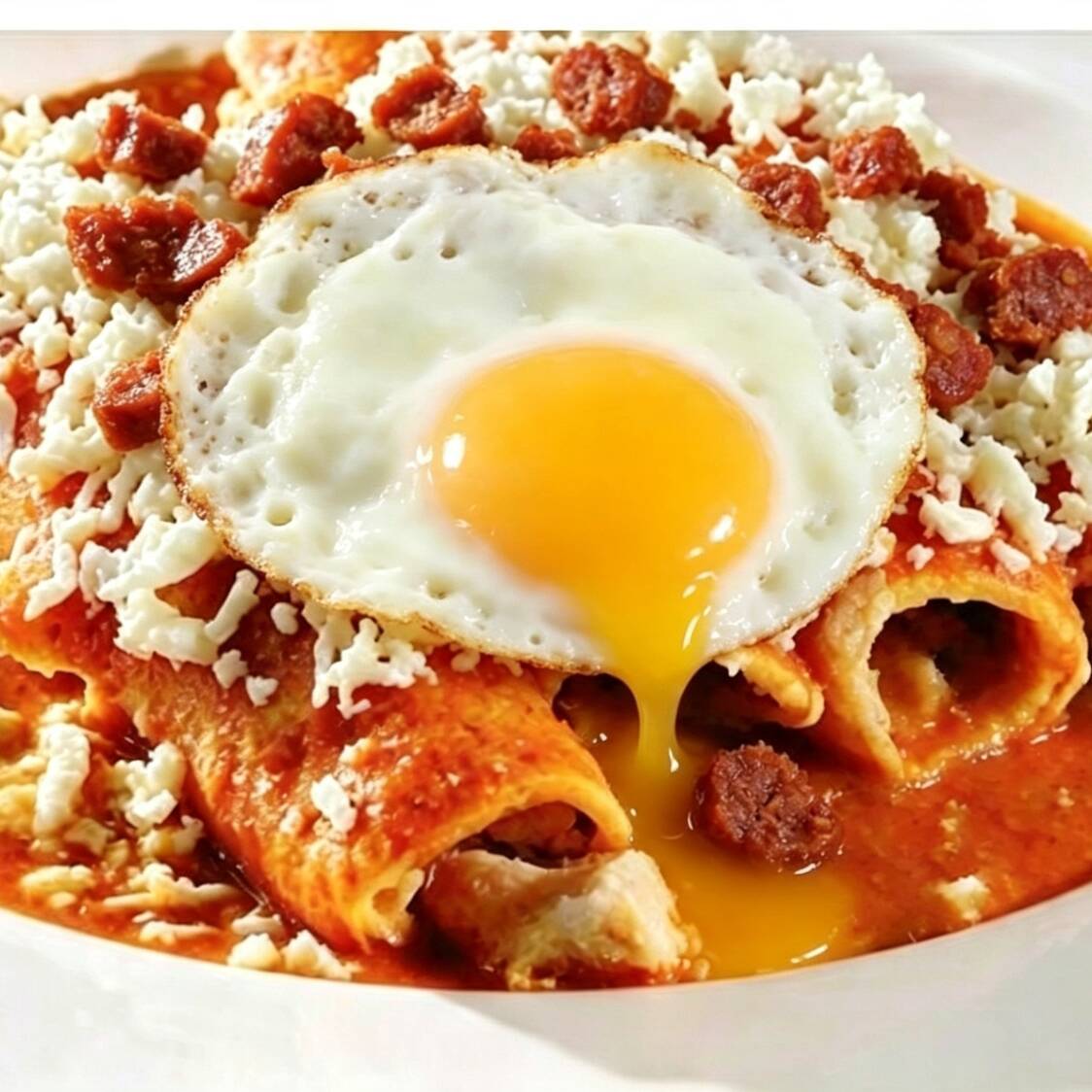 Enchiladas con Huevo Estrellado