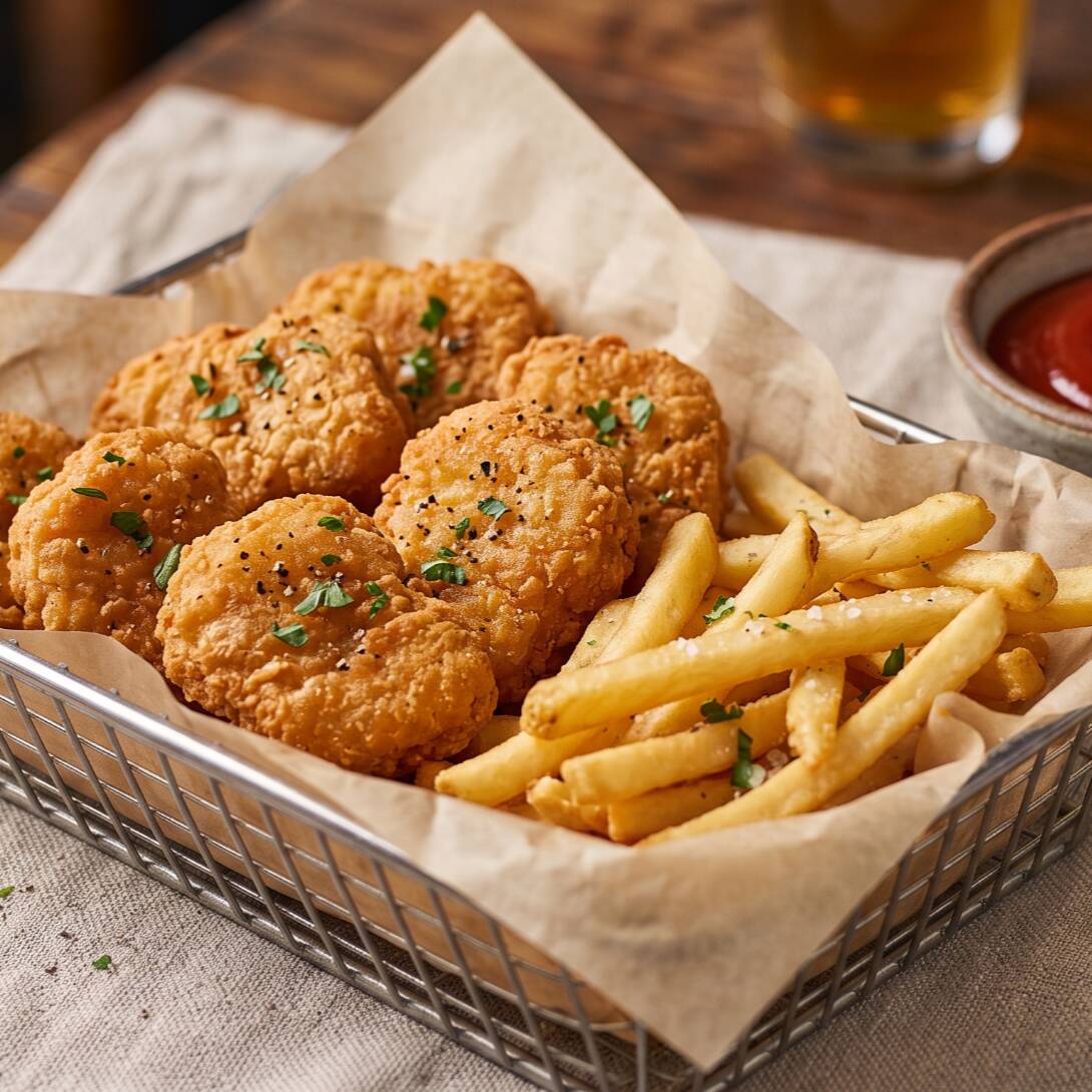 6 Nuggets con papas