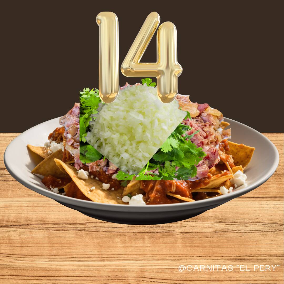 CHILAQUILES CON CARNITAS (GRANDES)