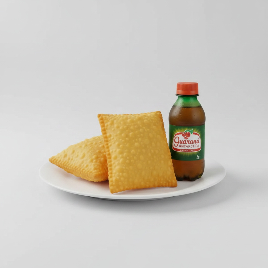 Pastéis de feira tamanho 12x10 + 1 refrigerante de 200ml