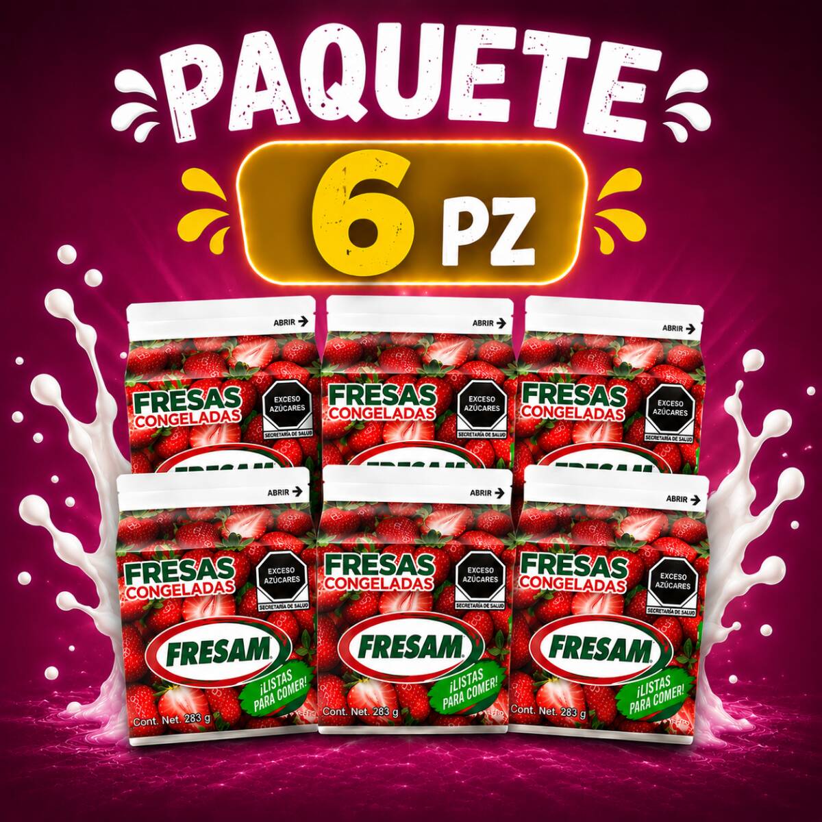 6 Cajitas de Fresas (Agregar Crema si Requiere)