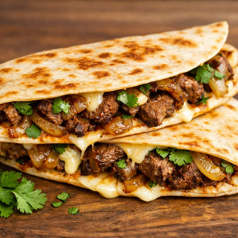 Quesadilla: Bistec de Res doble