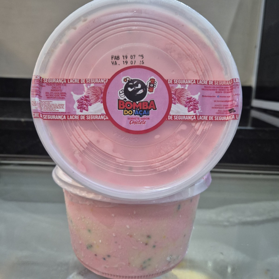 Sorvete sabor chiclete - 1 litro