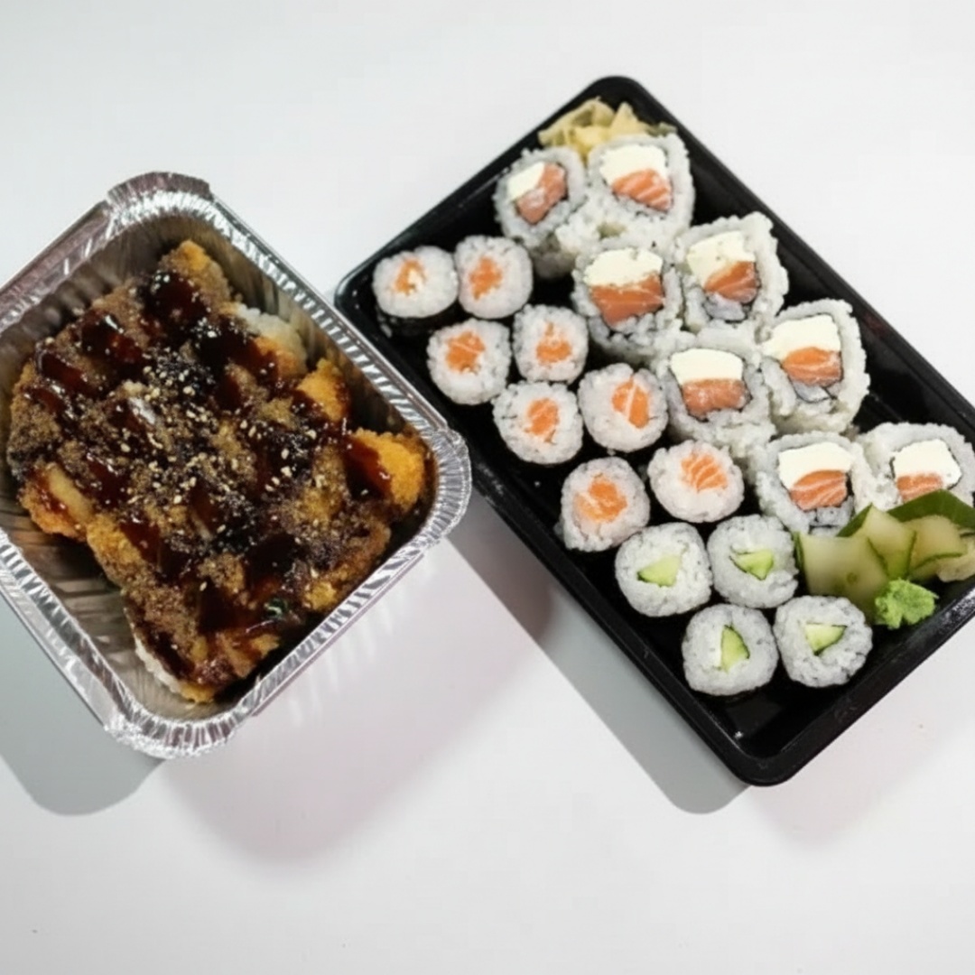 8 uramaki filadelfia
8 hososmaki de salmão
4 hossomaki peppino
16 unidades de hot filadelfia