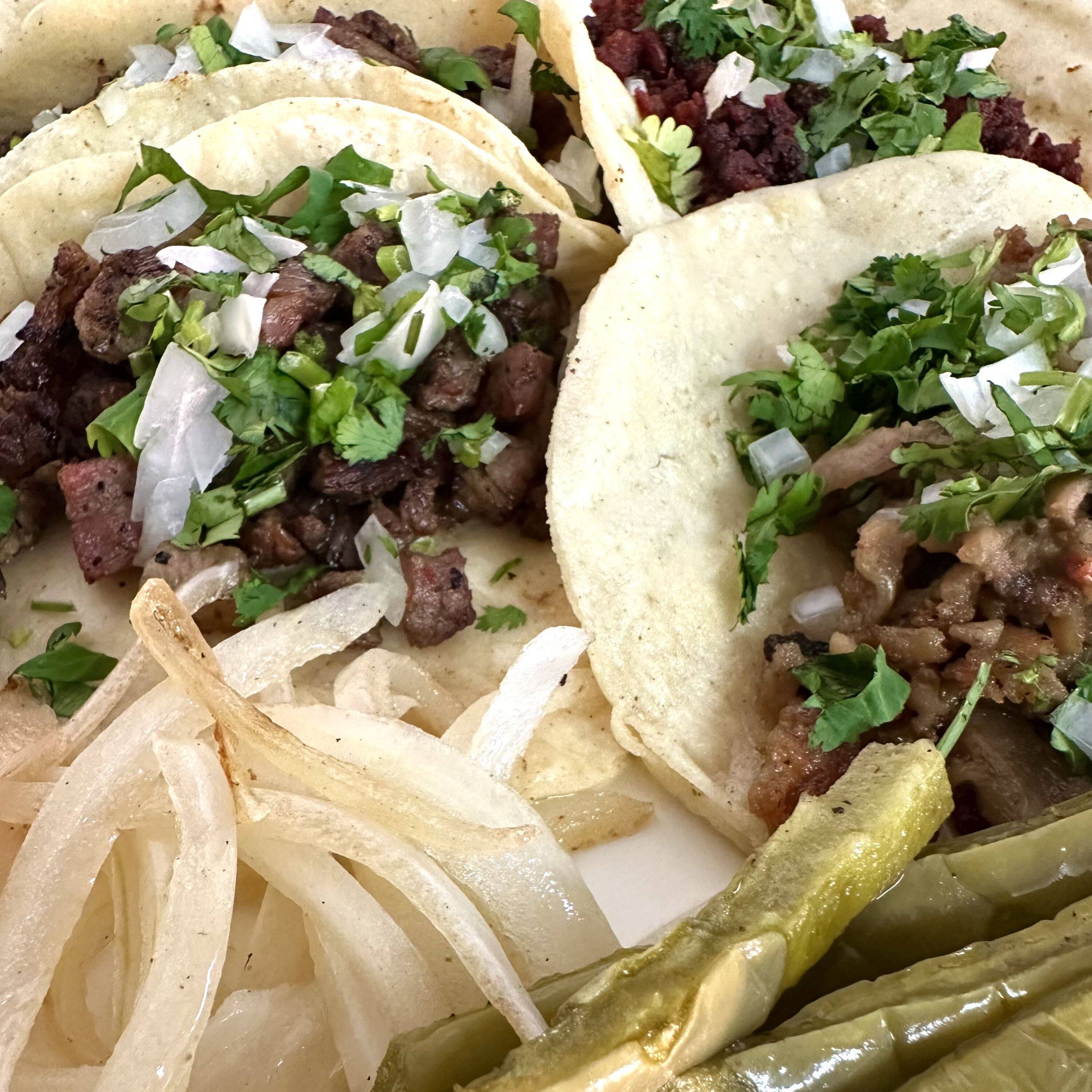 5 tacos de trompo de sirloin
