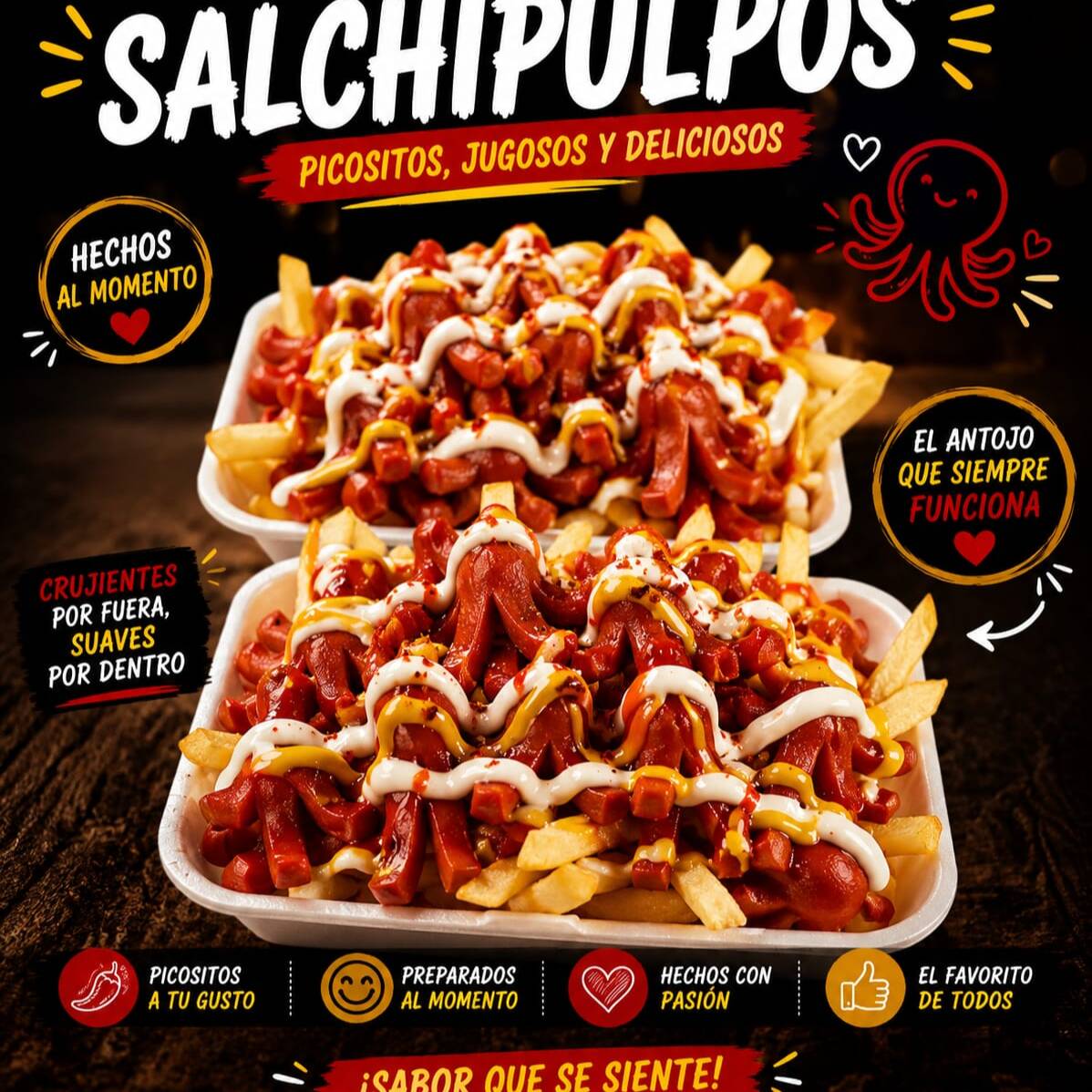 Combinado mediano/papas/salchipulpo/salchitaco