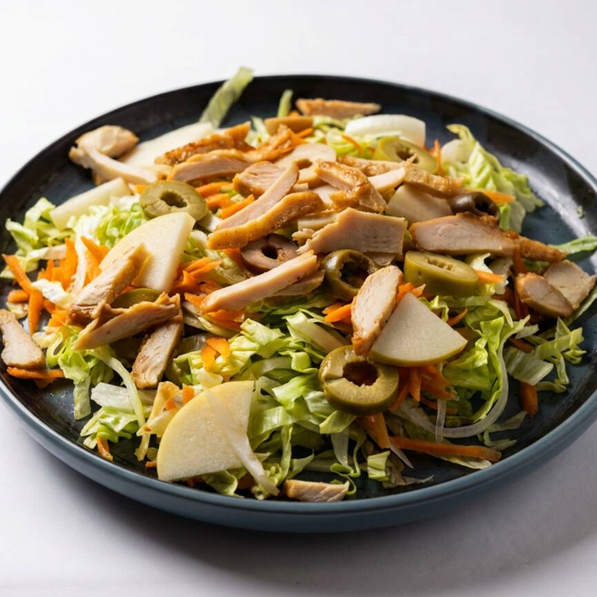 Salada com Alface Americana,Cenoura, Palmito, Azeitona[Acompanha Molho Especial}