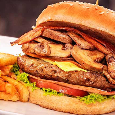 HAMBURGUESA CHAMPIÑONES DOBLE CARNE