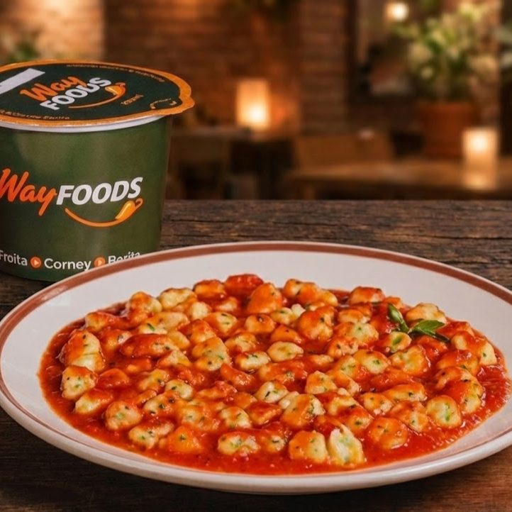 Nhoque de batata com molho de tomate, leve e saboroso.