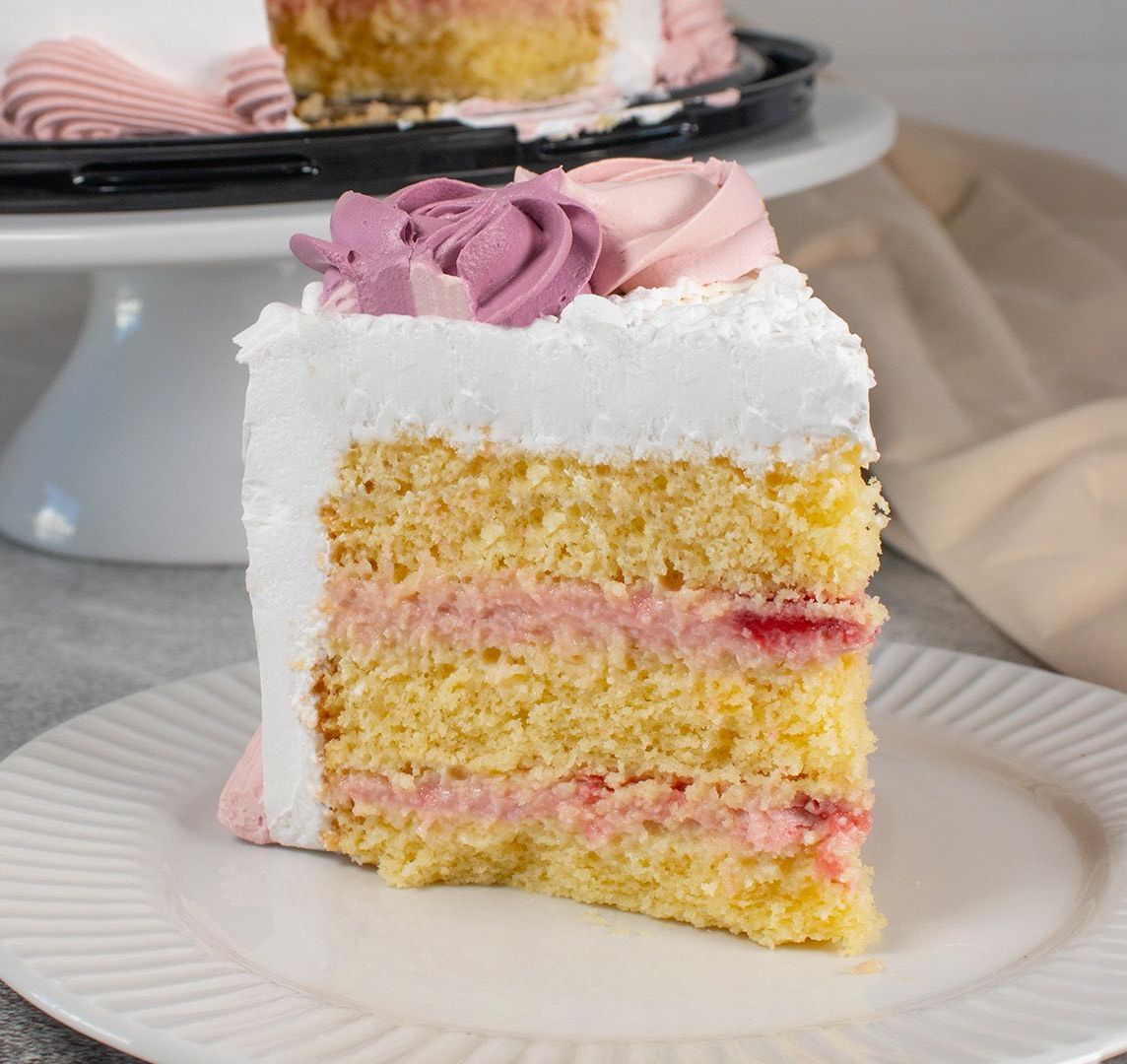 Rebanada Pastel Fresas Con Crema