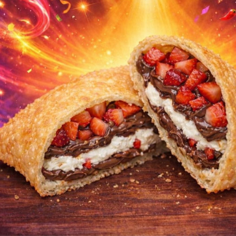 Pastel brigadeiro, Creme de ninho & Creme de morango! Muito Saboooour