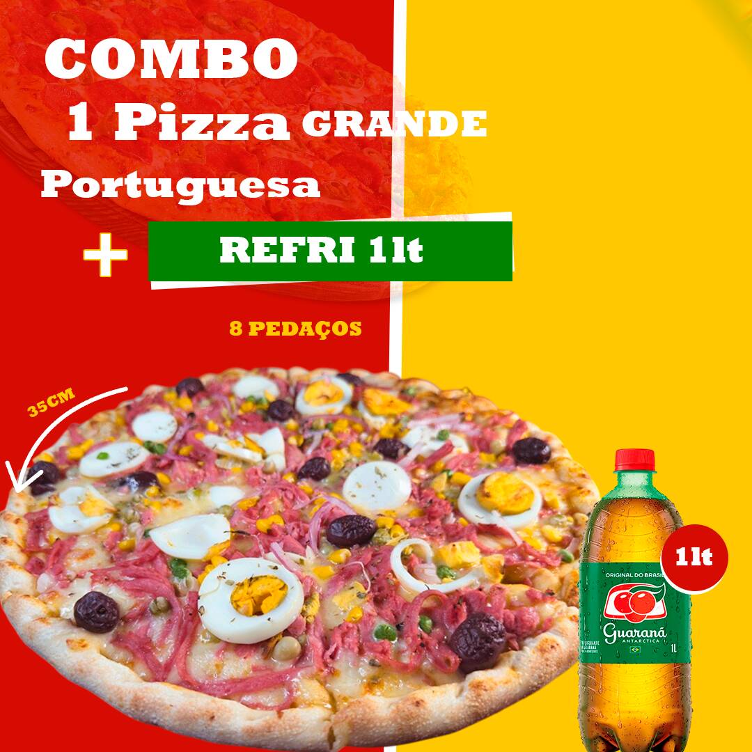 Pizza Portuguesa GRANDE + Guaraná 1L