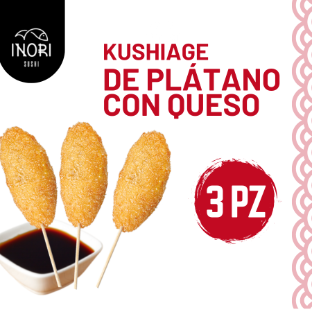 Kushiage de Plátano con Queso 3 Piezas