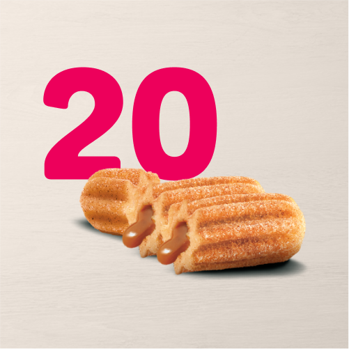 Combo com 20 Minichurros de Doce de leite. O doce que todo mundo gosta. Peça agora!