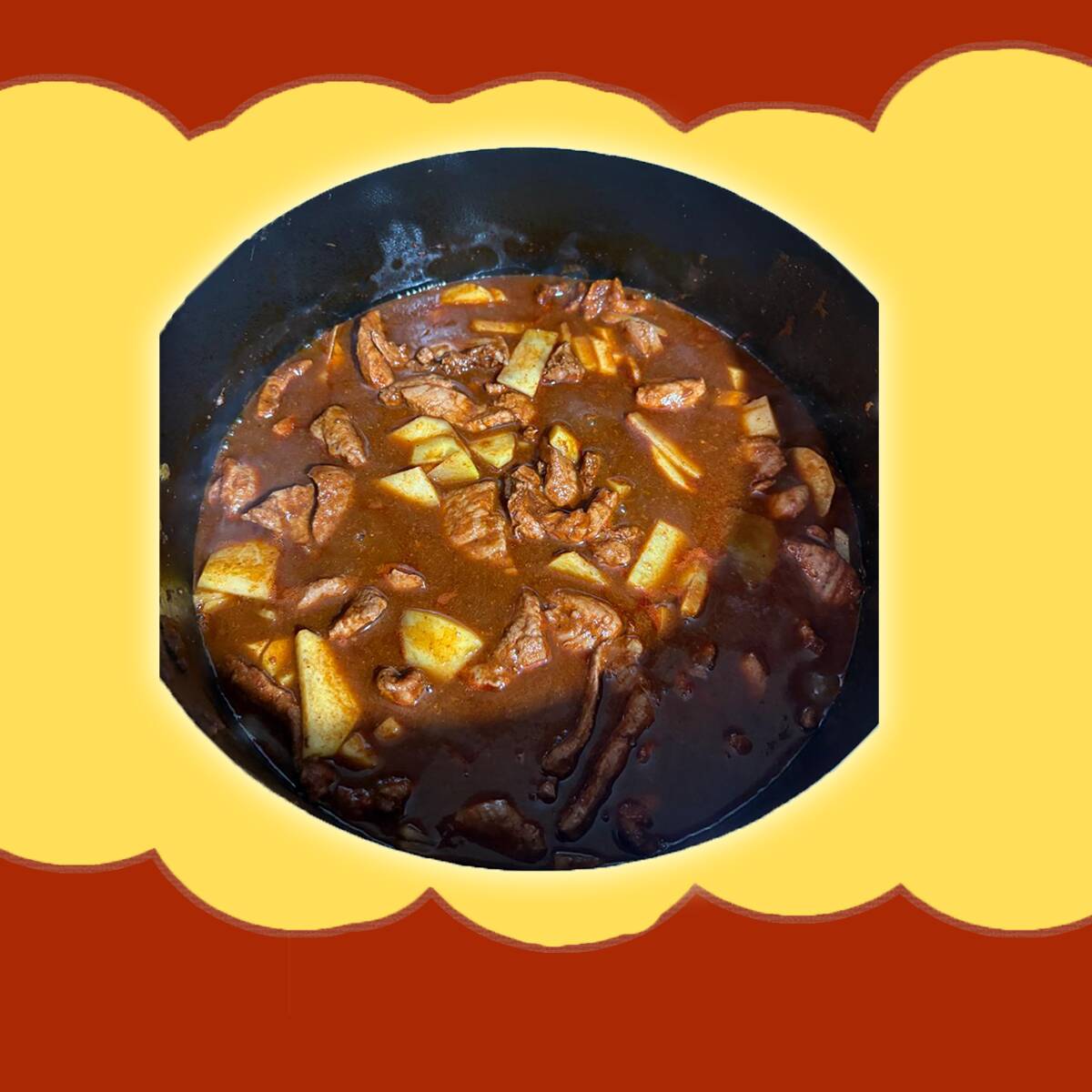Tacos de Carne con Papas en Adobo