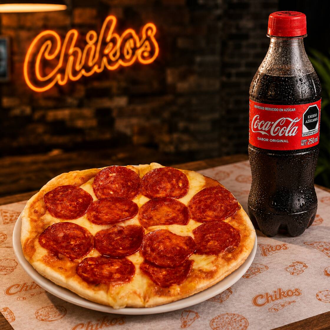 Pizzeta Pepperoni 20Cms+ Coca Cola Original 250 Ml