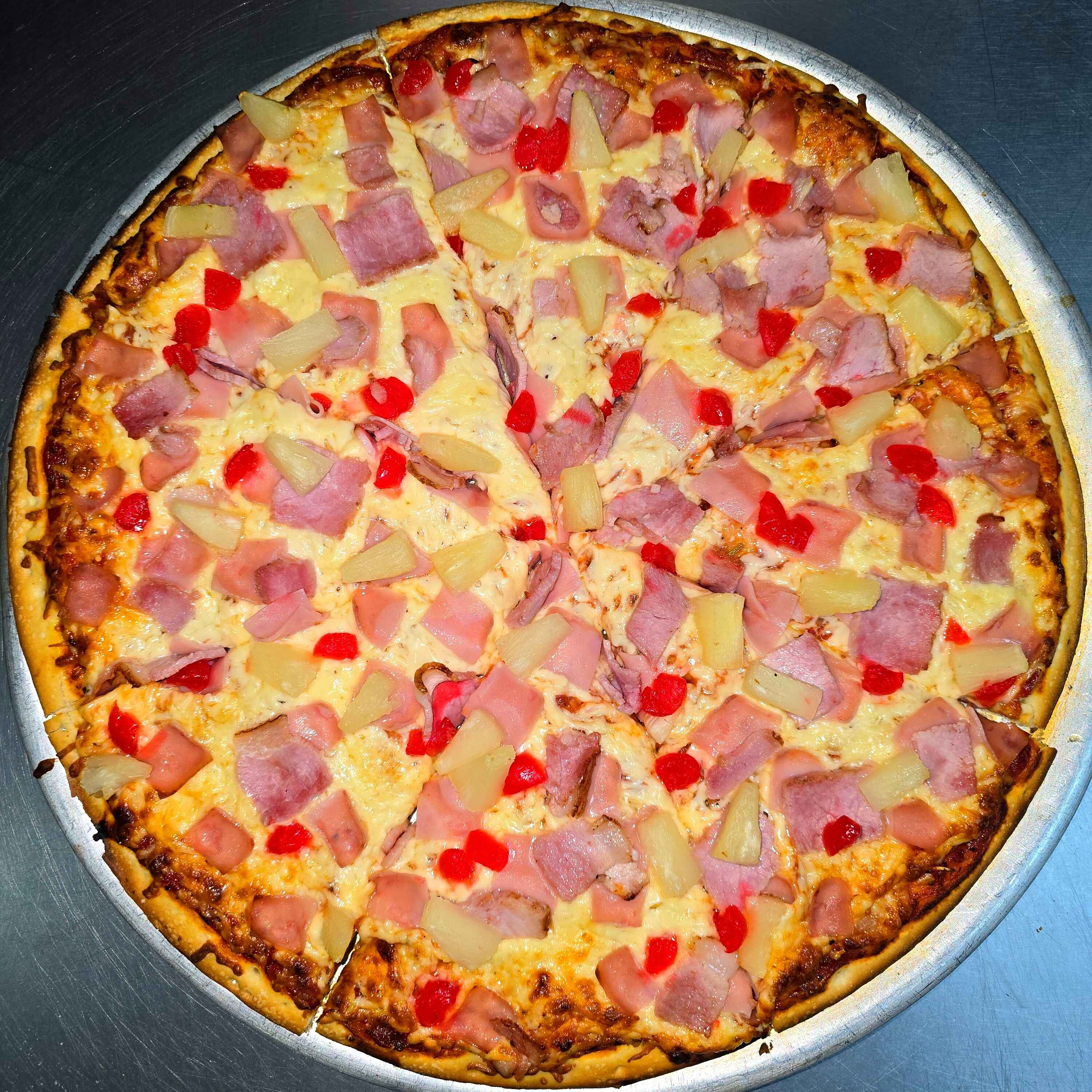 Pizza Hawaiana.