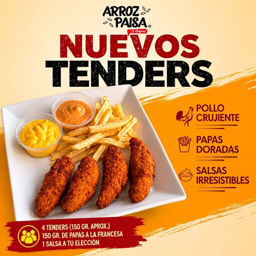 Tenders x4 + Bebida + Salsas a elección