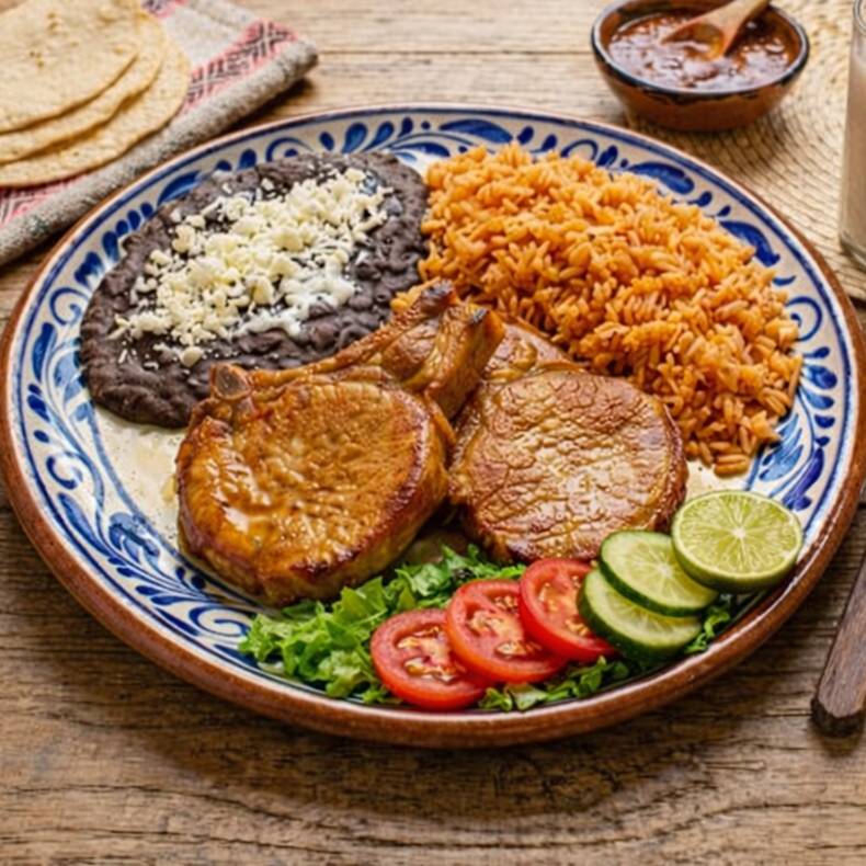 Chuletas con Arroz