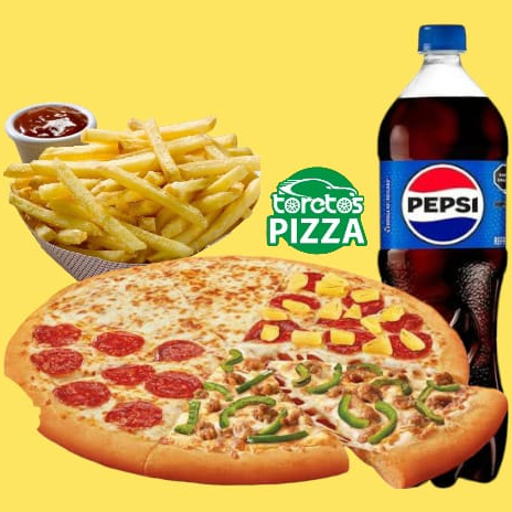 Pizza 4 Cilindros y refresco de 1.5 l.