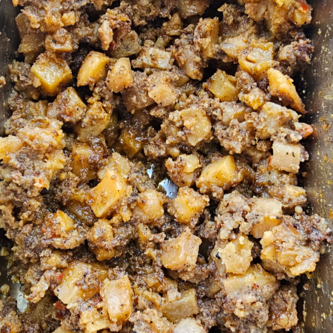 Papás con Chorizo Harina