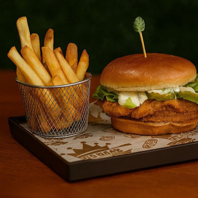 Hamburguesa de Pechuga Empanizada