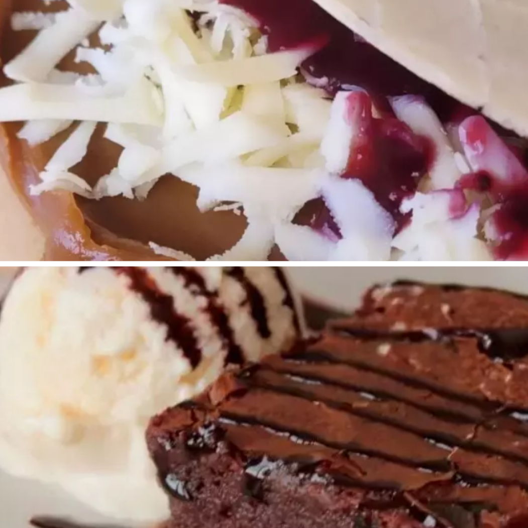 Brownie con helado + Oblea